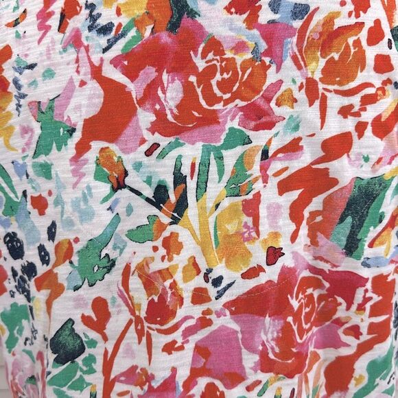 Chico's Abstract Notch Neck Tee Size 2 (12) Like New - Picture 9 of 15